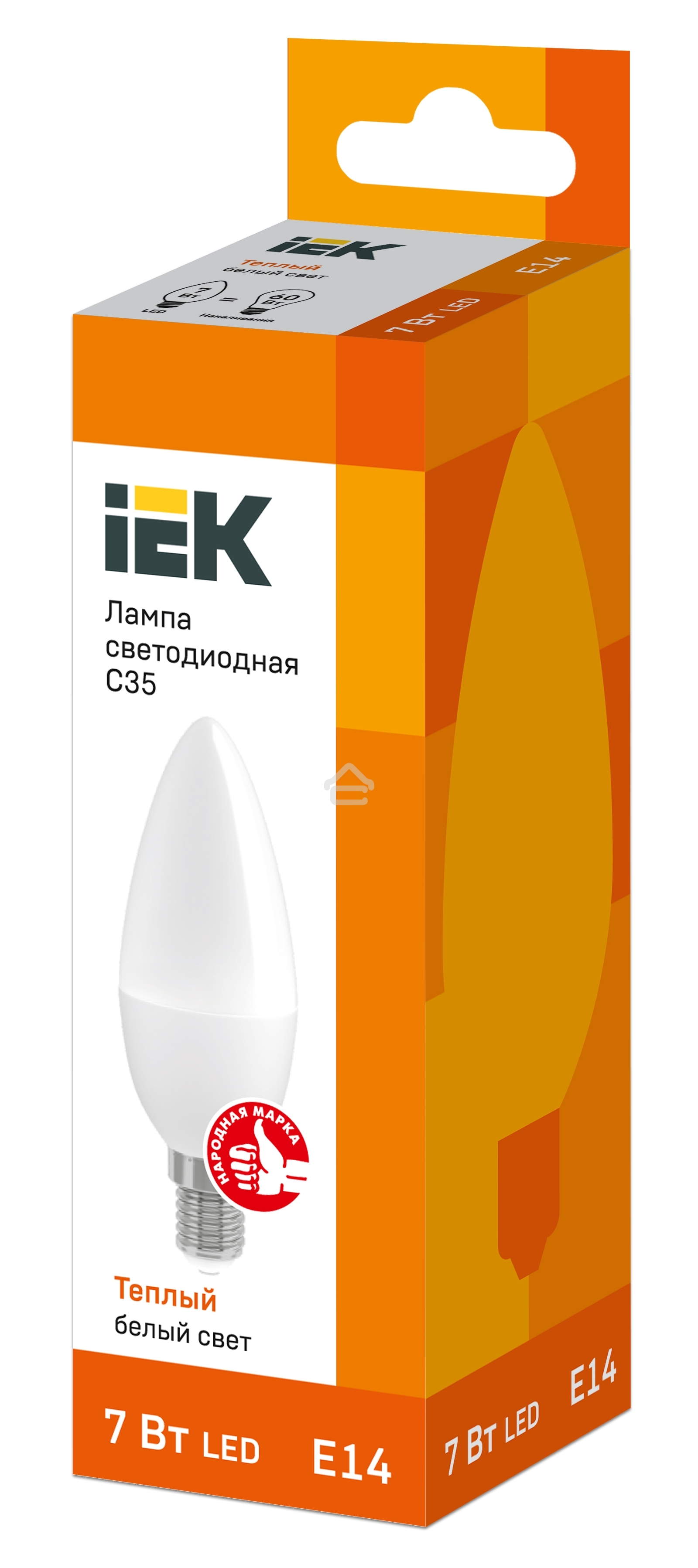 Лампа Iek LLE-C35-7-230-30-E14 светодиодная ECO C35 свеча 7Вт 230В 3000К E14 IEK