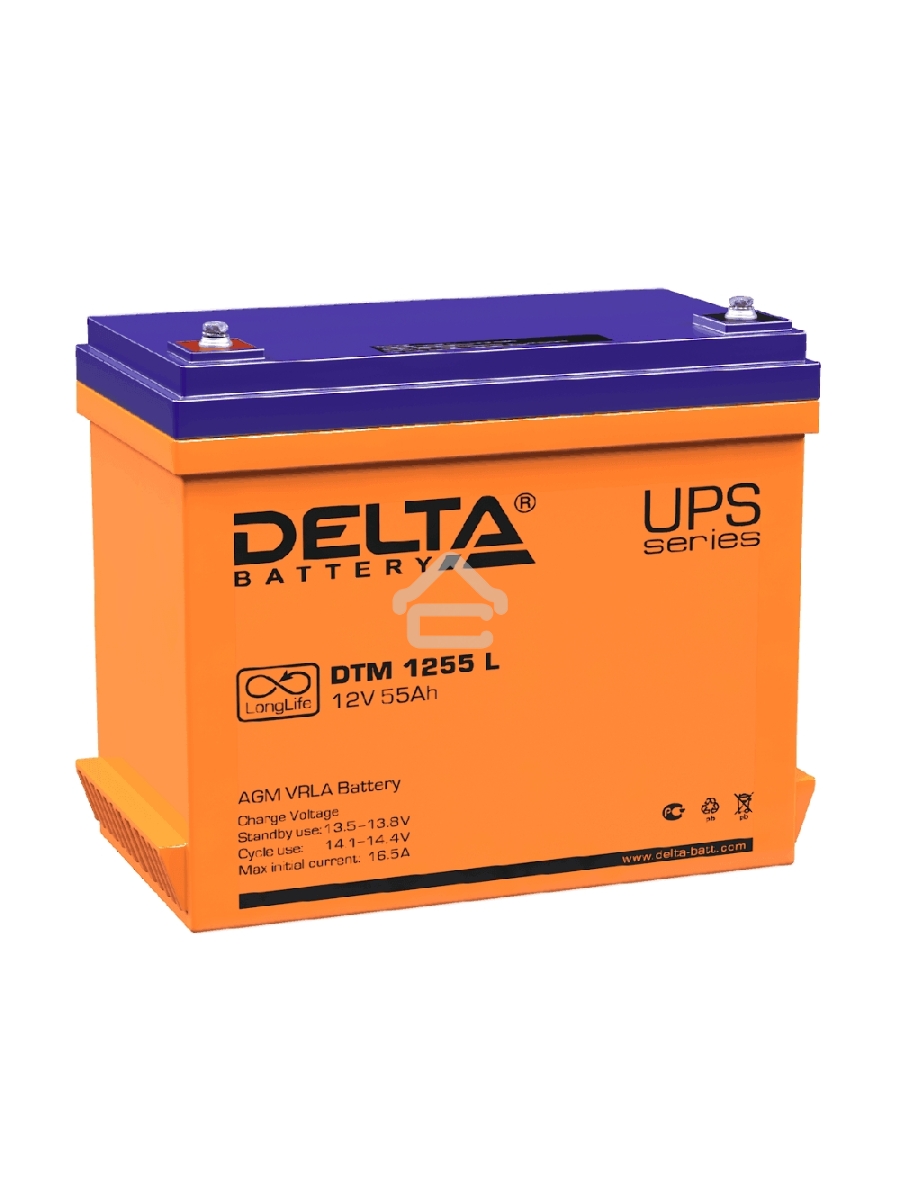 Аккумуляторная батарея Delta DTM 1255 L напряжение 12В, емкость 55Ач (239x132x210mm)
