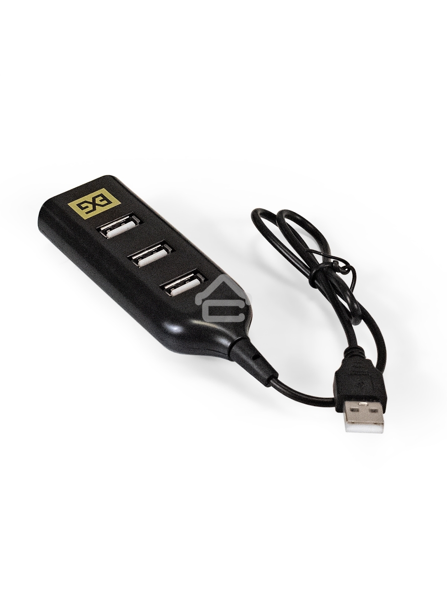 Хаб USB (концентратор) ExeGate EX293976RUS DUB-42 (кабель-адаптер USB2.0 --> 4xUSB2.0, Plug&Play, черный)