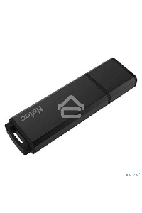 Флеш диск Netac U351 NT03U351N-064G-30BK, 64Gb, USB3.0, с колпачком, металлическая чёрная