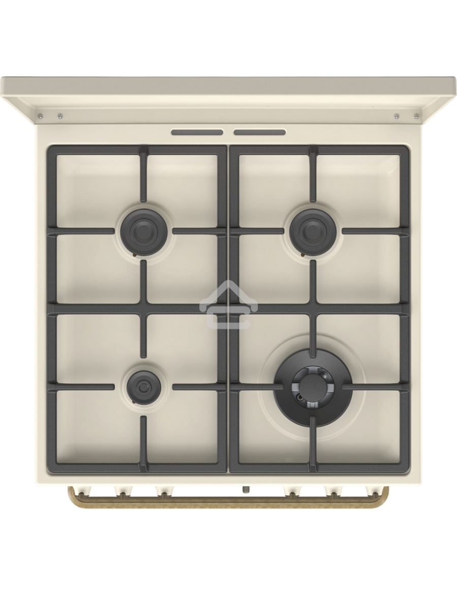 Плита комбинированная Gorenje GKS6C71CLI бежевый, конфорок 4 газовых, духовка 71 л, 60 см x 85 см x 60 см