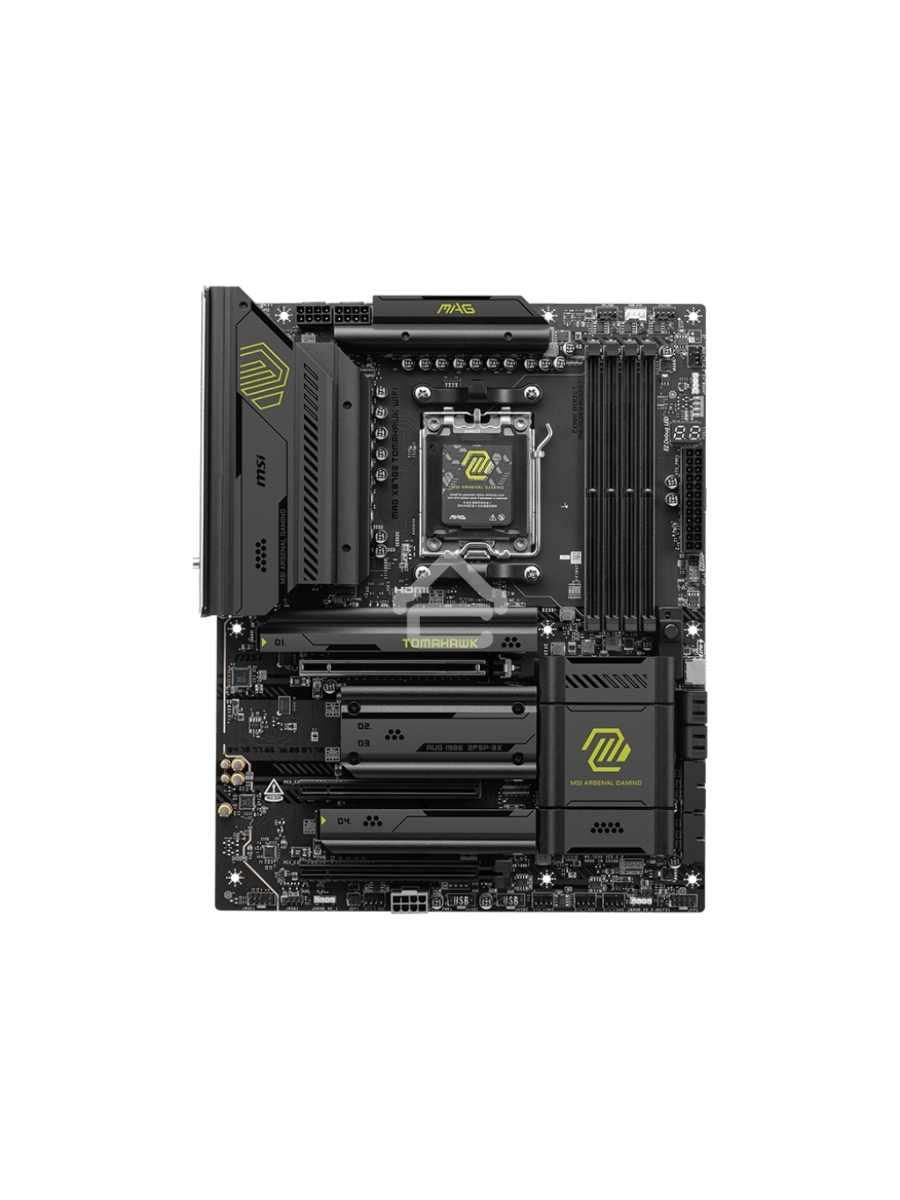 Материнская плата MSI MAG X870E TOMAHAWK WIFI, AM5, AMD X870, 4xDDR5, 4xSATA, 4xM.2, 1xPCI-E 5.0 x16, 1xPCI-E 4.0 x4, 1xPCI-E 3.0 x1, 1xHDMI, 2xUSB Type-C, 1x5Gb LAN, 2xUSB-A 3.2 Gen 2, 3xUSB-A 3.2 Gen 1, 4xUSB-A 2.0, 7.1, Wi-Fi 7, ATX