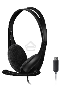 Наушники с микрофоном A4Tech HU-9 черный 1.8м накладные USB оголовье (HU-9 (BLACK))