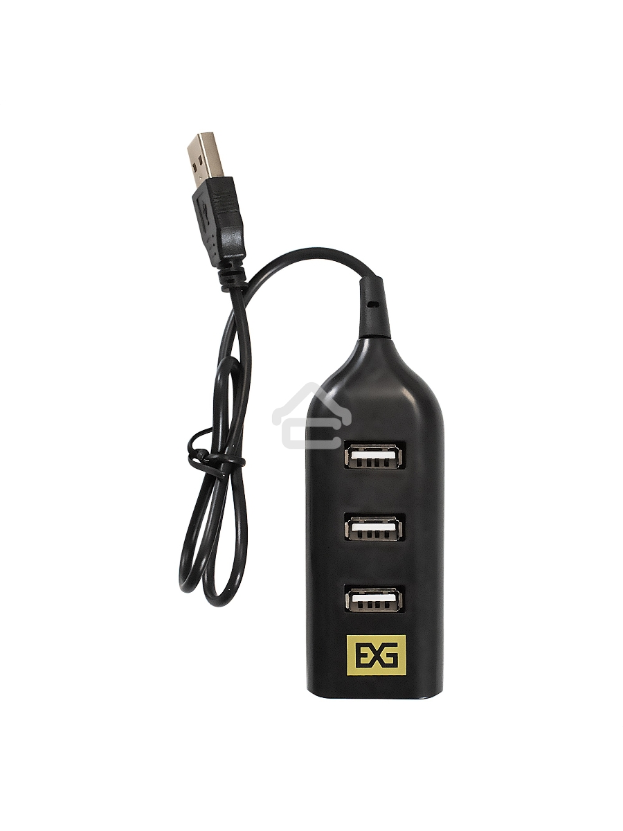 Хаб USB (концентратор) ExeGate EX293976RUS DUB-42 (кабель-адаптер USB2.0 --> 4xUSB2.0, Plug&Play, черный)