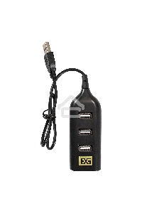Хаб USB (концентратор) ExeGate EX293976RUS DUB-42 (кабель-адаптер USB2.0 --> 4xUSB2.0, Plug&Play, черный)