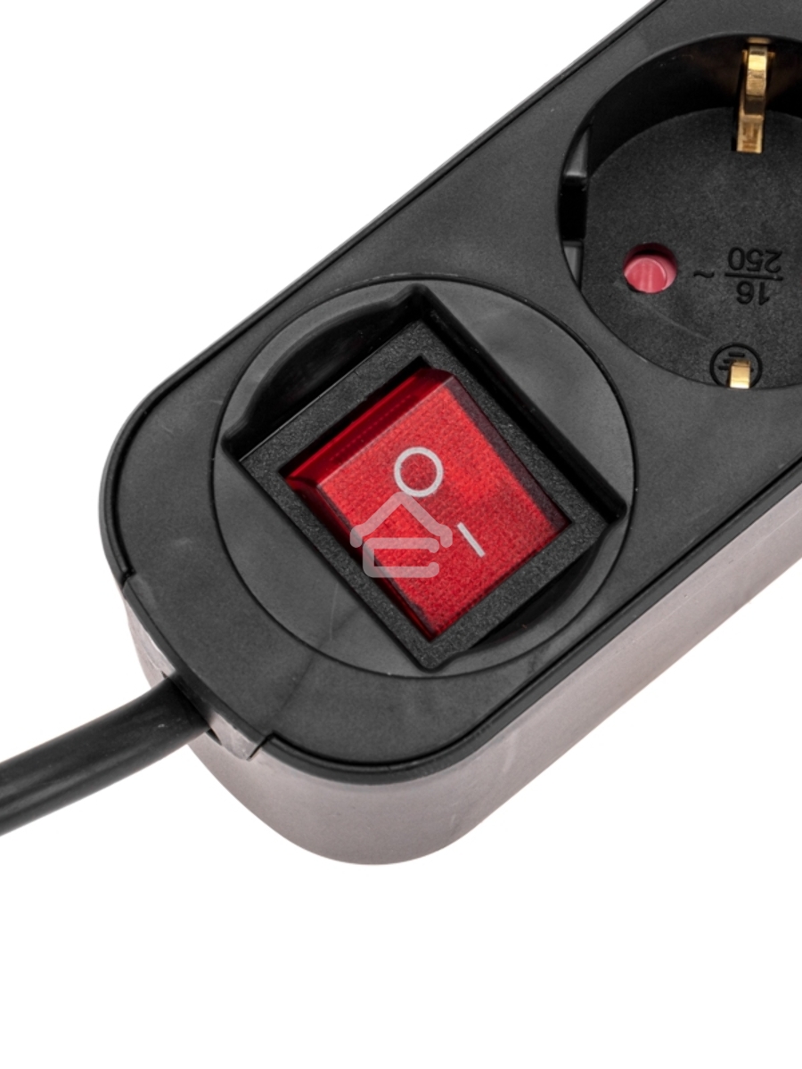 Удлинитель STANDARD 3 гнезда, 3м, 3х1,0мм², с/з, с выключателем, 2 USB, черный Rexant