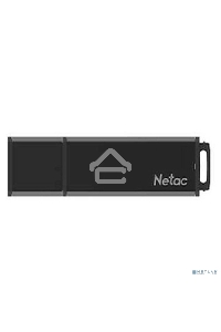 Флеш диск Netac U351 NT03U351N-064G-30BK, 64Gb, USB3.0, с колпачком, металлическая чёрная