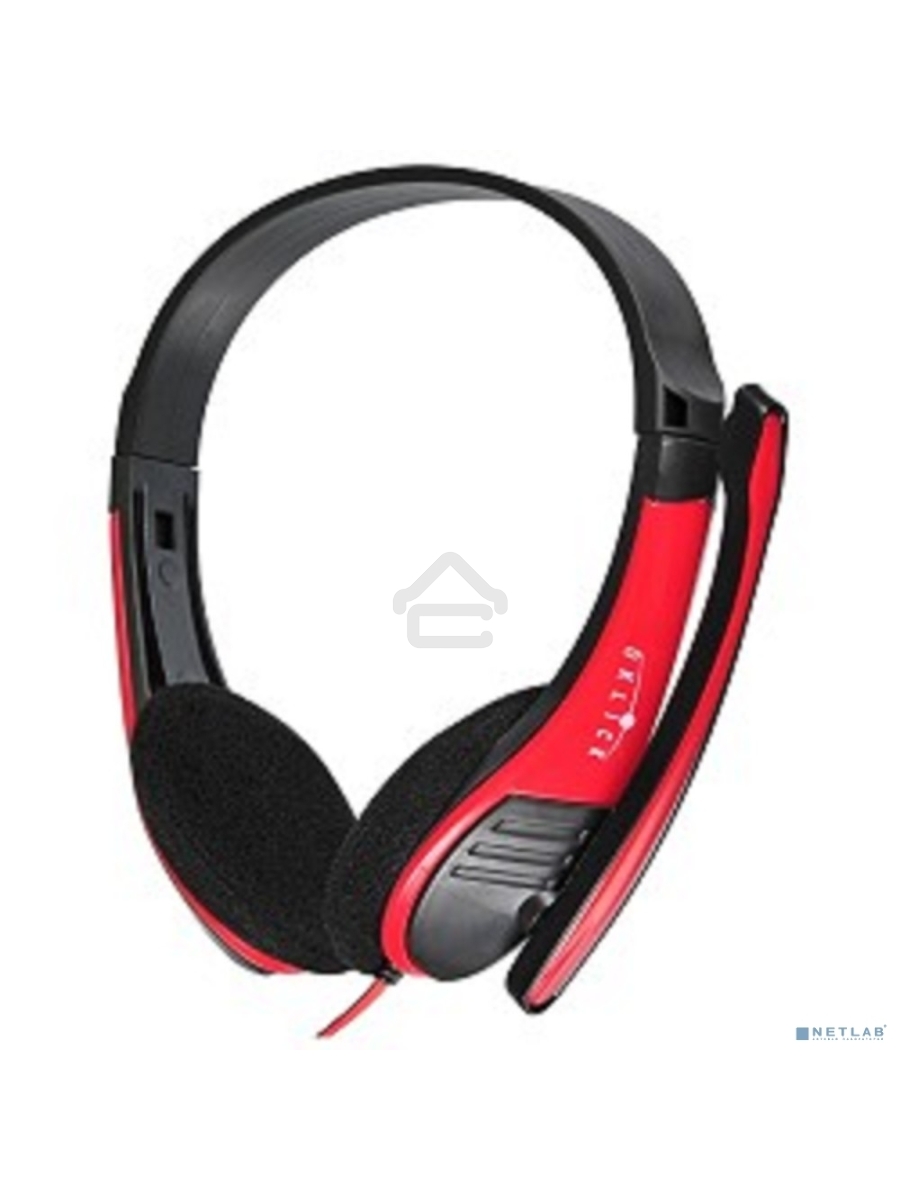 Наушники с микрофоном Oklick HS-M150 черный/красный 2.2м накладные (NO-003N)