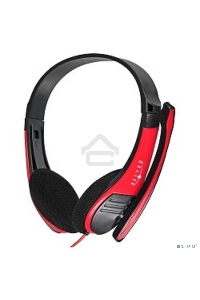 Наушники с микрофоном Oklick HS-M150 черный/красный 2.2м накладные (NO-003N)