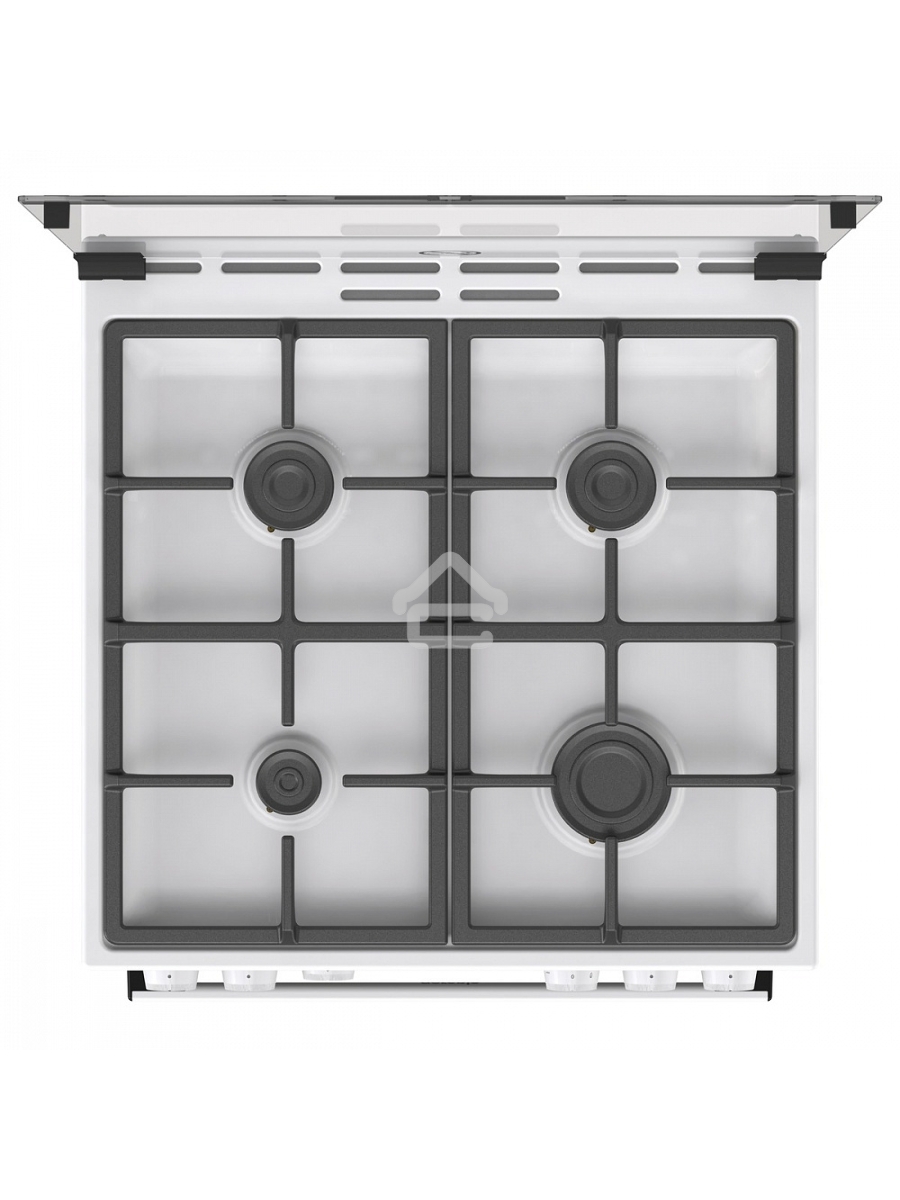 Плита газовая Gorenje GG6A11WF белый, конфорок 4 газовых, духовка 72 л, 60 см x 85 см x 60 см