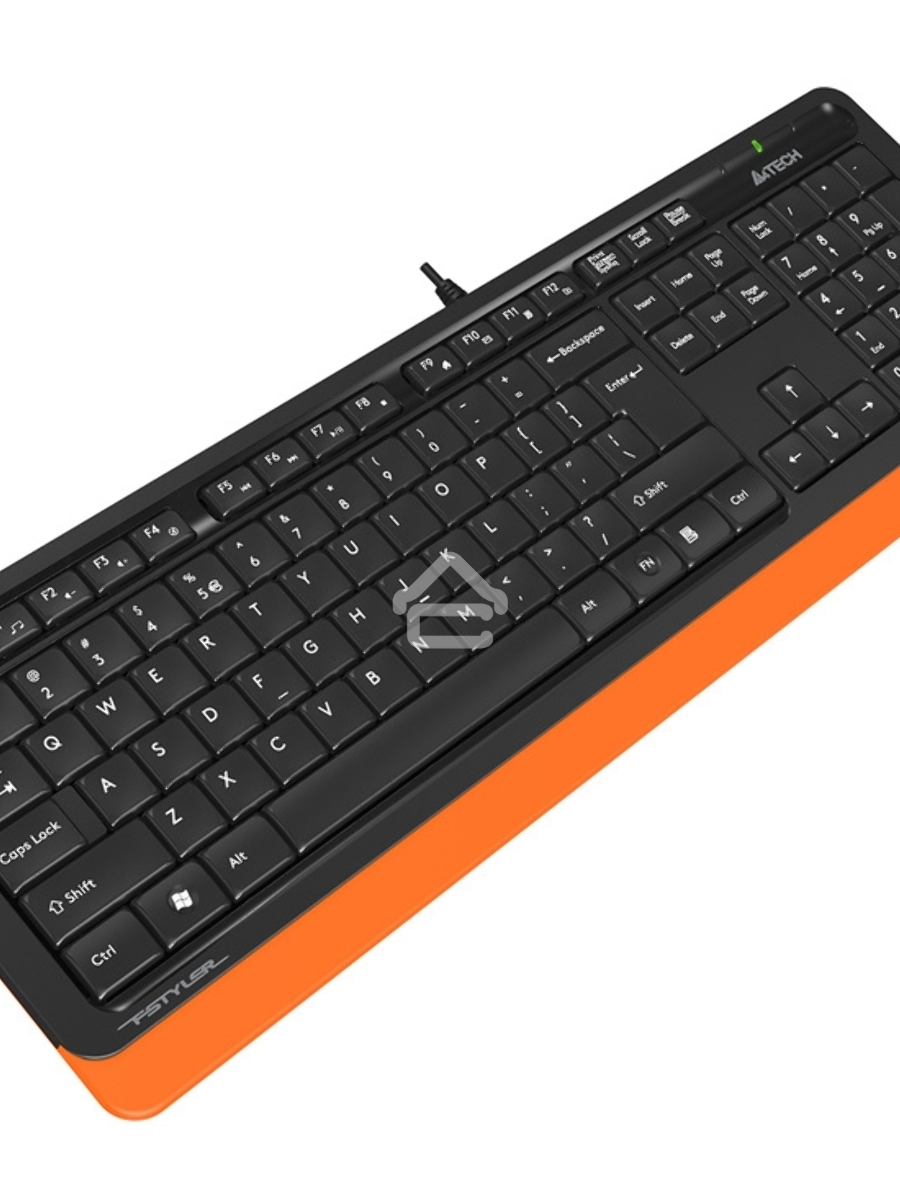 Клавиатура A4Tech Fstyler FK10 проводная, USB, черный/оранжевый