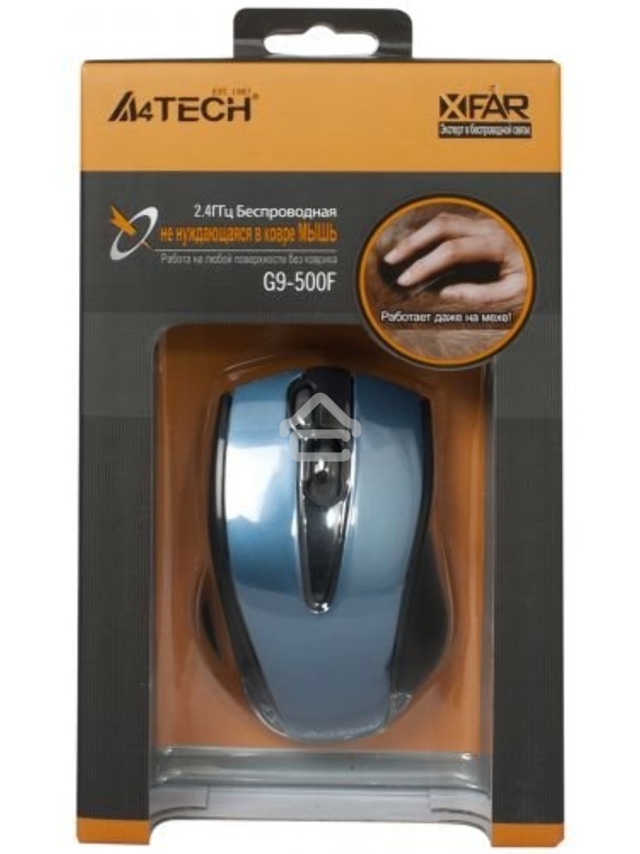 Мышь беспроводная A4Tech G9-500F черный, 1200 dpi, радиоканал, USB, кнопки - 4