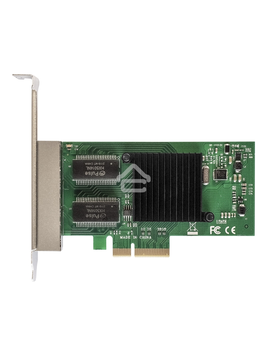 Сетевой адаптер ExeGate EXE-I350-T4V2 (PCI-E x4 v2.1, порты 4xRJ45 (медные), 10/100/1000Mbps, Gigabit NIC Intel Chipset NHI350AM4)
