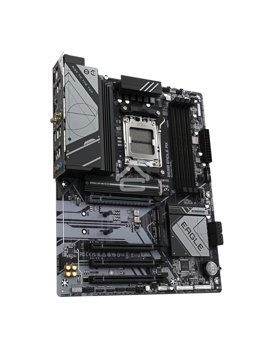 Материнская плата GIGABYTE B650 EAGLE AX, AM5, AMD B650, 4xDDR5, 4xSATA, 3xM.2, 1xPCI-E 4.0 x16, 3xPCI-E 3.0 x1, 1xHDMI, 1xDP, 1x 1Gb LAN, 2xUSB 3.2 Gen 2, 1xUSB 3.2 Gen 1, 6xUSB 2.0, 3x3.5 мм, 7.1, Standard-ATX