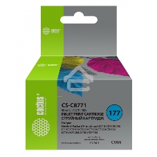 Картридж струйный Cactus CS-C8771 голубой для №177 HP PhotoSmart 3213/3313/8253/C5183/C6183 (11,4мл)
