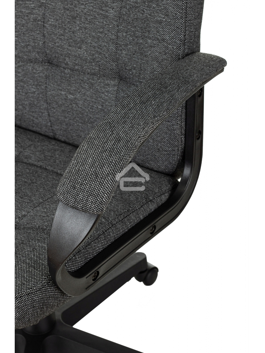 Кресло руководителя Бюрократ CH 002 Fabric 3C1 серый, крестов. пластик