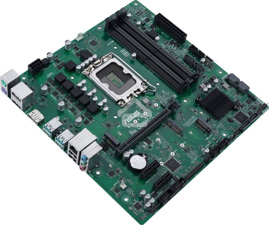 Материнская плата ASUS Pro Q670M-C-CSM, LGA 1700, Intel Q670, 4xDDR5, 6xSATA, 2xM.2, 1xPCIe 4.0 x16, 1xHDMI, 2xDP, 1x1Gb LAN, 4xUSB-A 3.2 Gen 2, 3x3.5 мм, 7.1, mATX