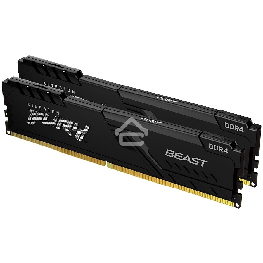 Оперативная память Kingston Fury Beast, DDR4, 64GB (2x32GB), 3200MHz, CL16, DIMM, черный