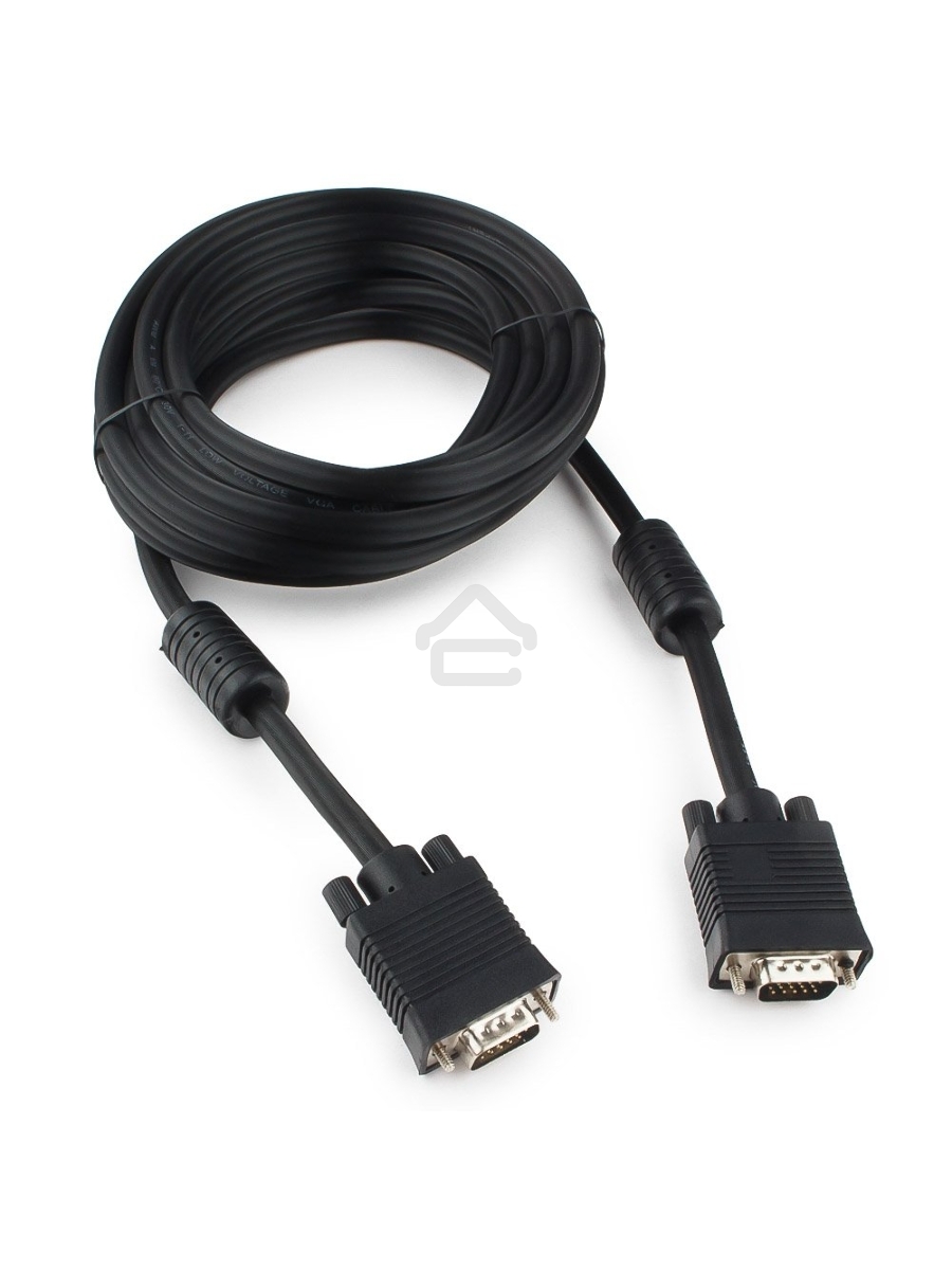 Кабель Gembird/Cablexpert CC-PPVGA-5M-B, Кабель VGA Premium , 15M/15M, 5.0м,черный,тройной экран, феррит.кольца 