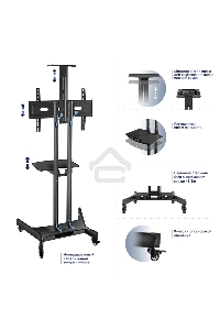 Мобильная стойка ONKRON TS1551 черный