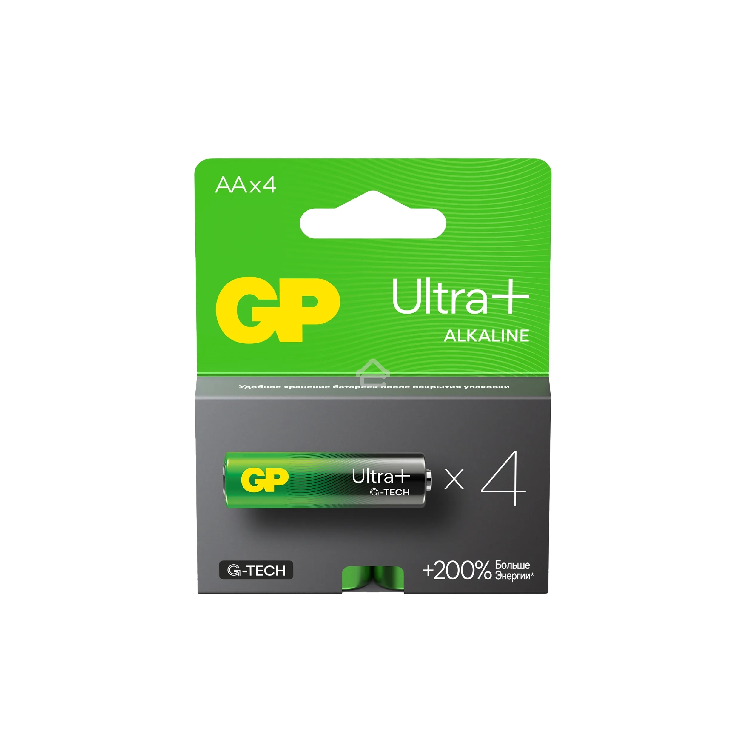 Алкалиновые батарейки c технологией G-tech GP Ultra Plus Alkaline 15А AА - 4 шт. на блистере