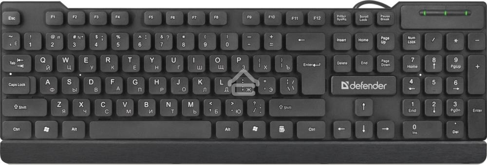 Клавиатура проводная Defender Element HB-190, USB, черный