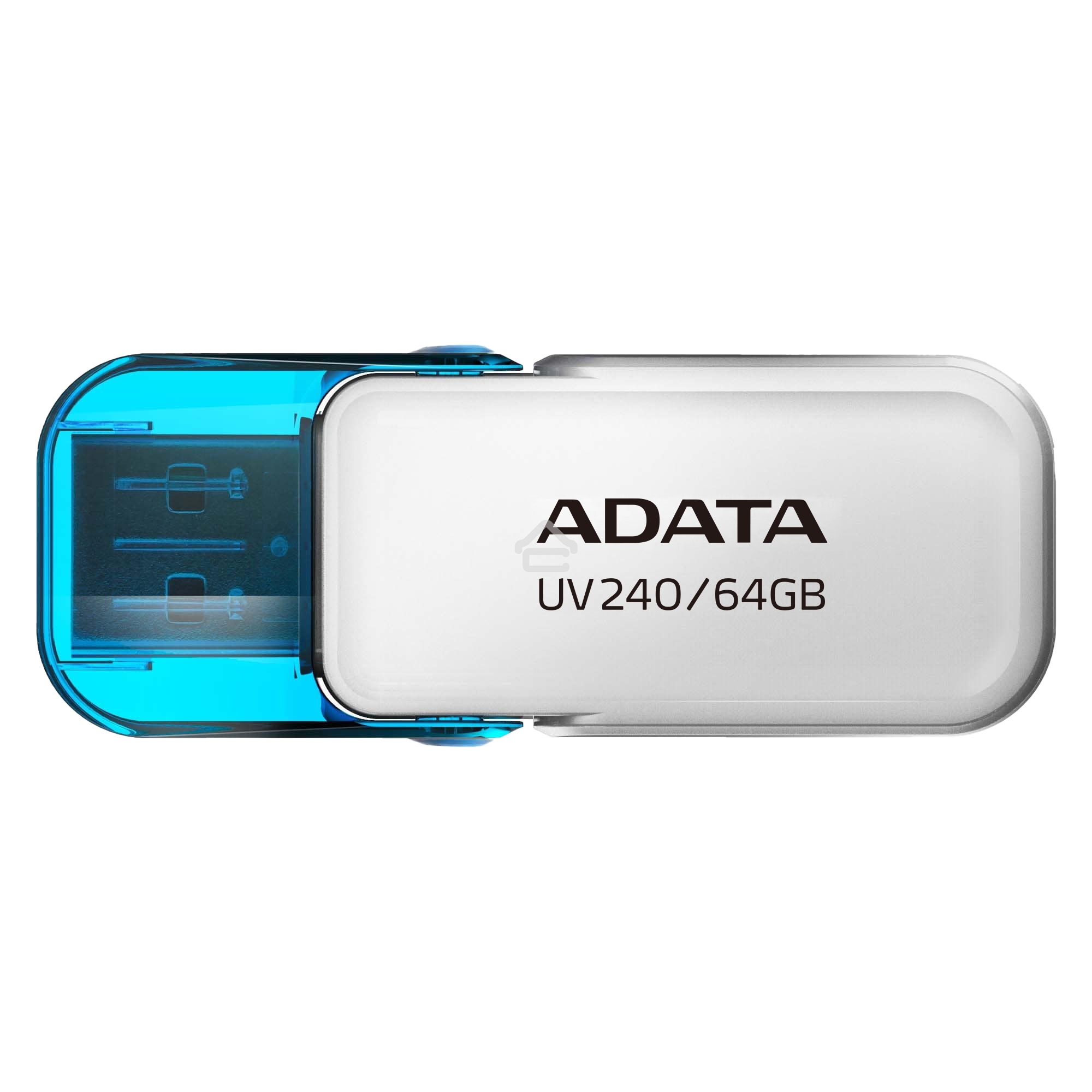 Флешка USB ADATA UV240 (AUV240-64G-RWH), 64Gb, USB 2.0, R/W 15/5, белый/синий
