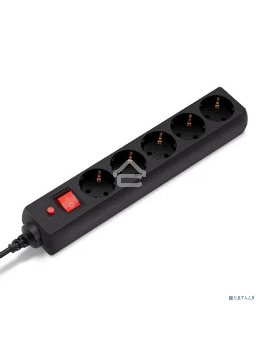 Сетевой фильтр Buro 500SH-1.8-UPS-B 1.8м (5 розеток) черный (коробка)