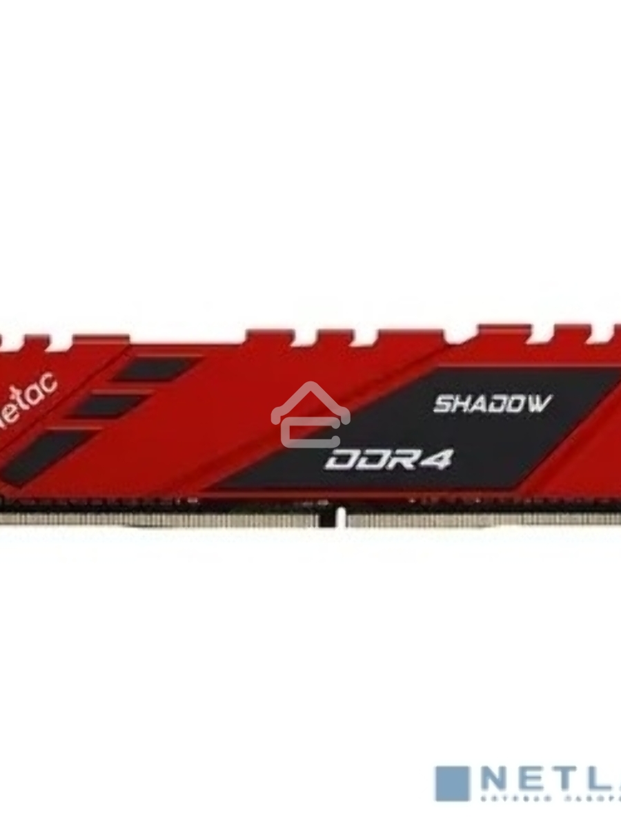 Оперативная память NETAC Shadow, DDR4, 16GB (1x16GB), 3200MHz, CL16, DIMM, с радиаторами, красный