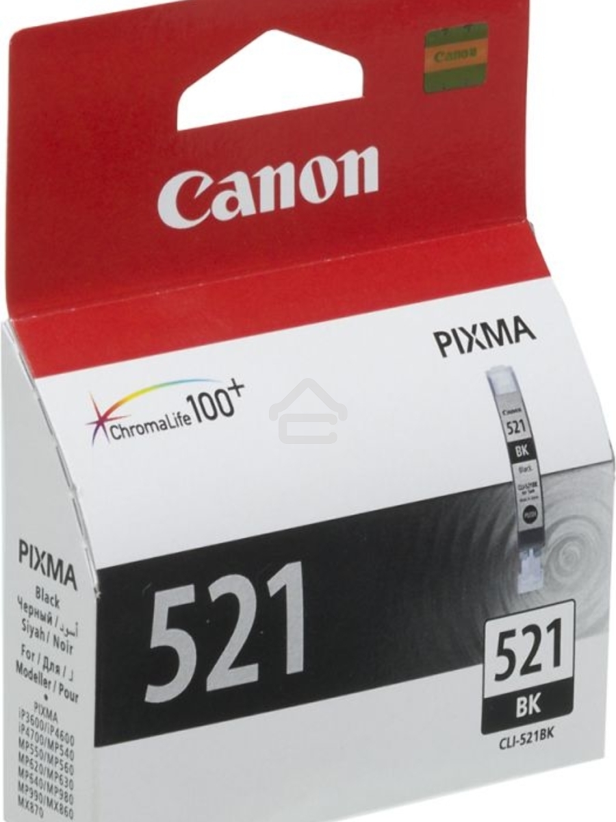 Картридж струйный CLI-521Bk (2933B004) черный (9 мл.) для Canon Pixma iP3600, 4600, MP540 ,MP620, MP630, MP980