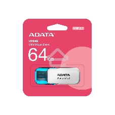Флешка USB ADATA UV240 (AUV240-64G-RWH), 64Gb, USB 2.0, R/W 15/5, белый/синий