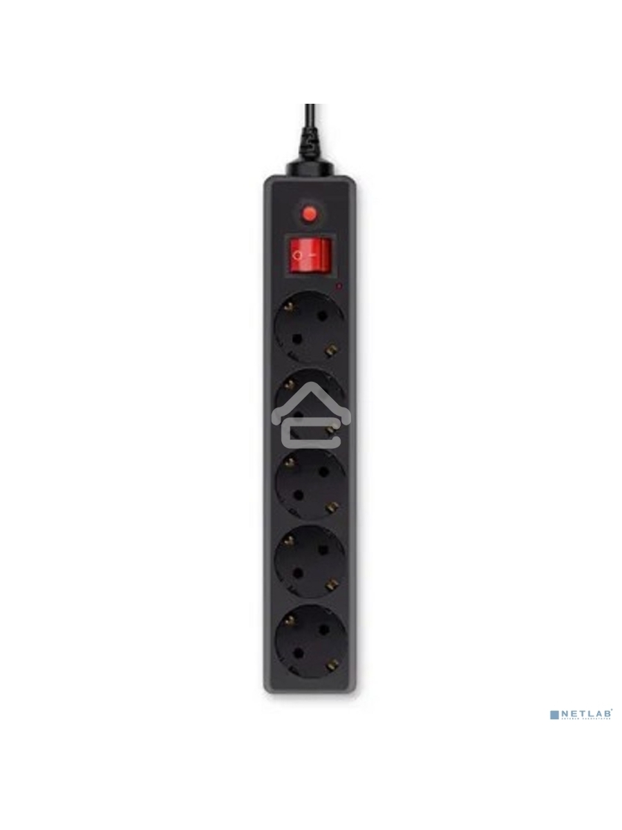 Сетевой фильтр Buro 500SH-1.8-UPS-B 1.8м (5 розеток) черный (коробка)