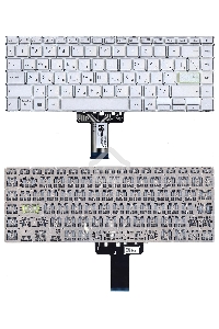 Клавиатура для ноутбука Asus K413JA серебристая с подсветкой