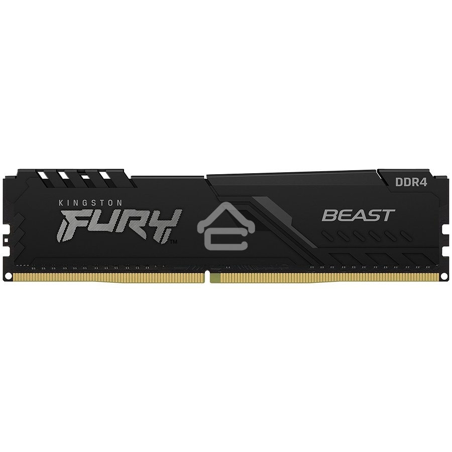 Оперативная память Kingston Fury Beast, DDR4, 32Gb (1x32Gb), 3600MHz, CL18, DIMM, с радиатором, черный