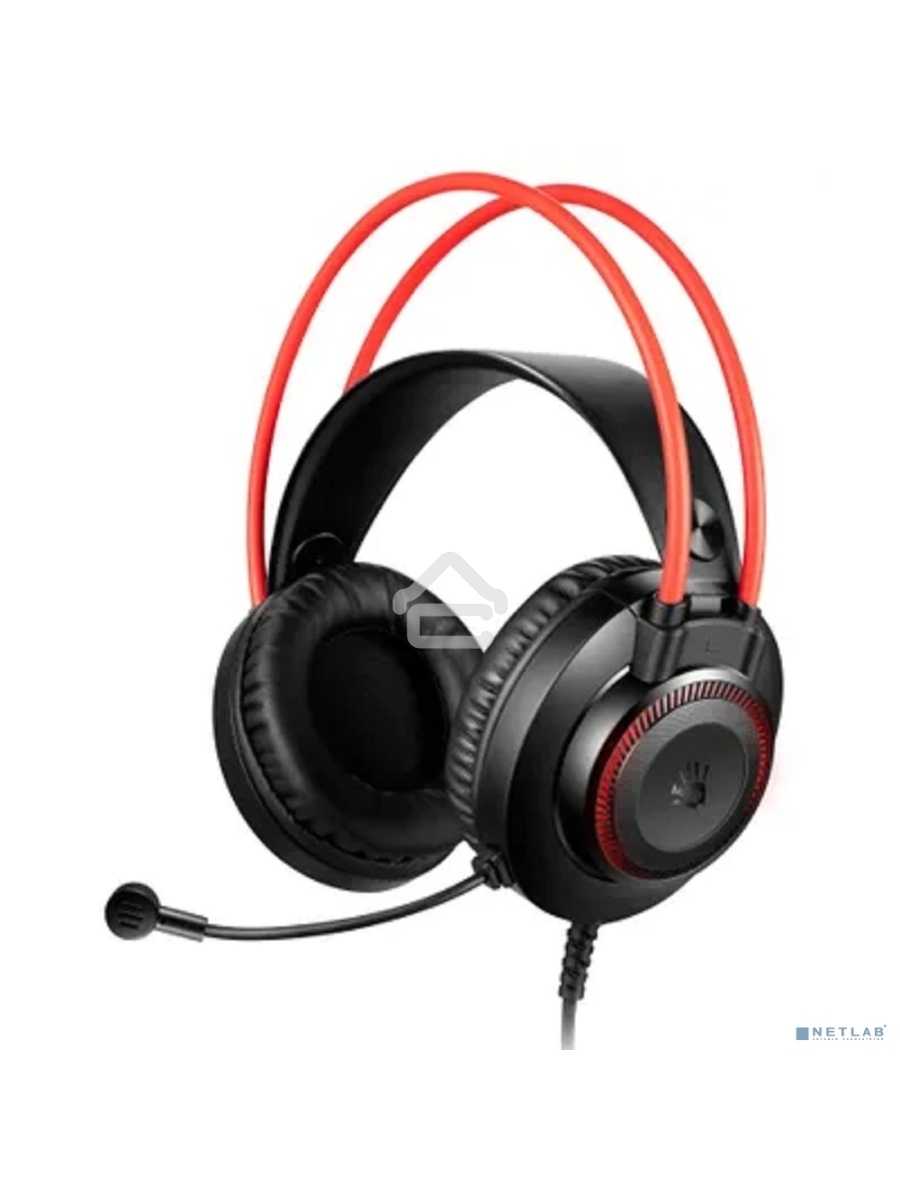 Наушники с микрофоном A4Tech Bloody G200S черный/красный 2м мониторные USB оголовье (G200S USB/ BLACK +RED)