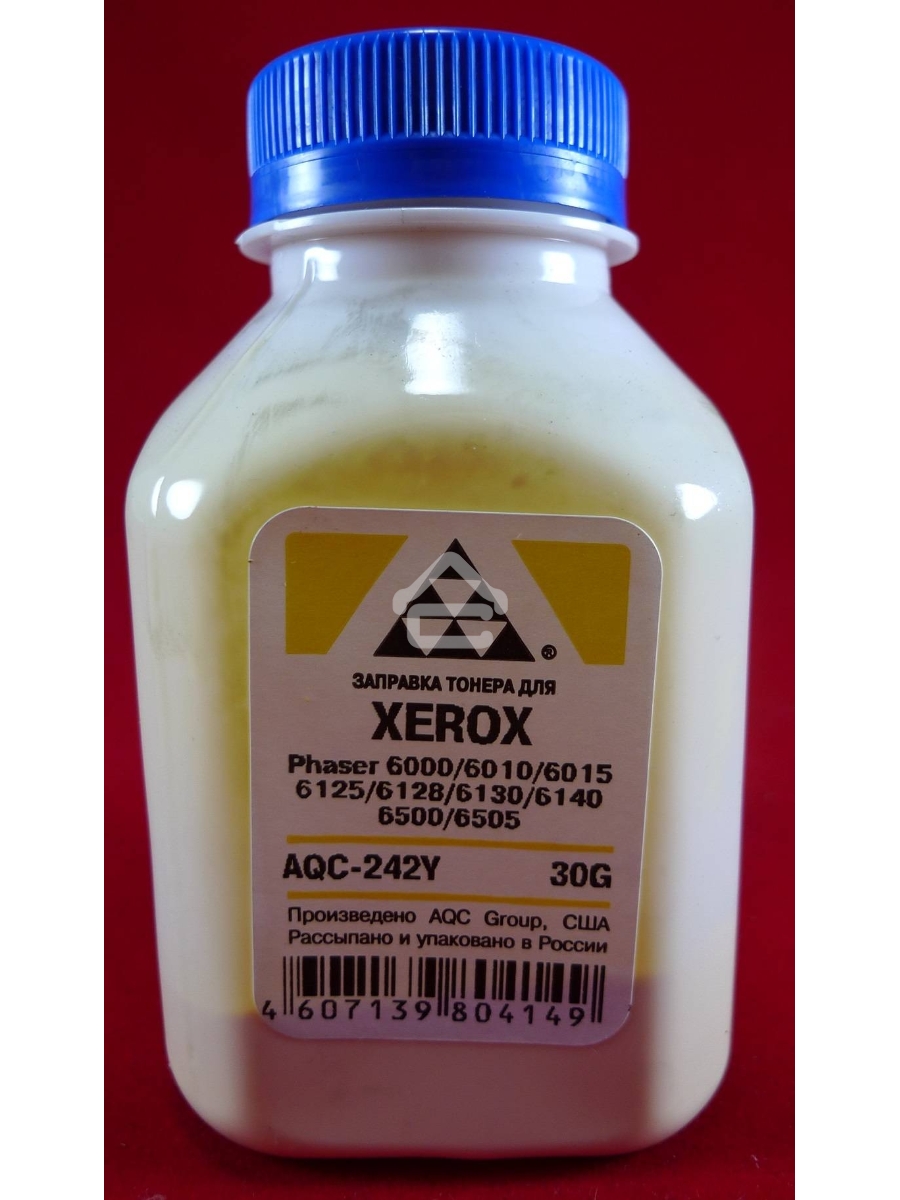 Тонер XEROX Phaser 6000/6010/6015/6125/6128/6130/6140/6500/6505 Yellow, (фл.30г.) AQC фас. России