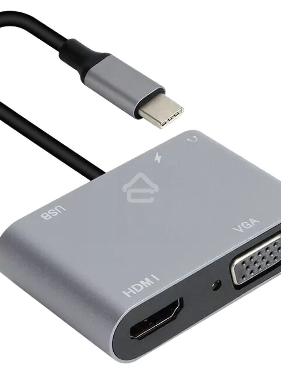 Адаптер USB Type-Cm-->VGA, HDMI 4k*30Hz, USB3.0, PD, Audio,iOpen (Aopen/Qust/VCOM)<ACU4511>