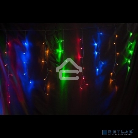 Гирлянда Айсикл NEON-NIGHT (255-009)(бахрома) светодиодный, 1,8 х 0,5 м, прозрачный провод, 230 В, диоды RGB