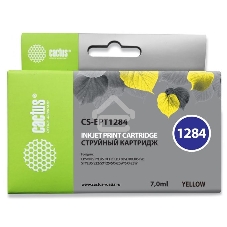 Картридж струйный Cactus CS-EPT1284 (T1284) желтый (7 мл) для Epson Stylus S22/S125/SX420/SX425/Office BX305