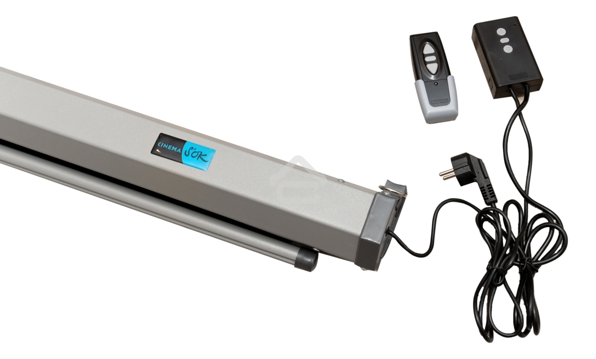 Экран Cinema S'OK SCPSM-266x150FG-GR-ED60 16:9 Pro настенно-потолочный, моторизованный, 266x150 см, фибергласс, серый корпус, экстрадроп 60 см