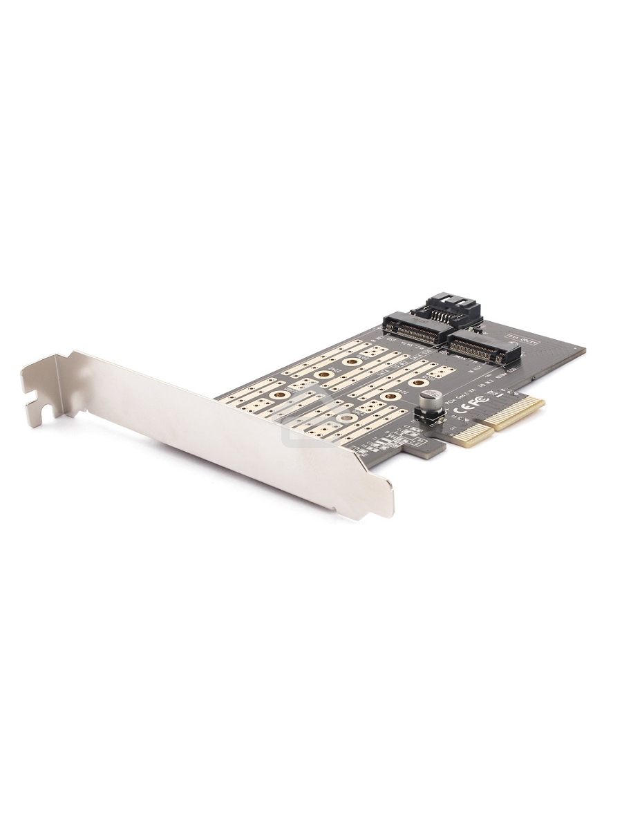 Адаптер AgeStar AS-MC02  PCI-E для M.2 SATA SSD+M.2 NVME SSD Card