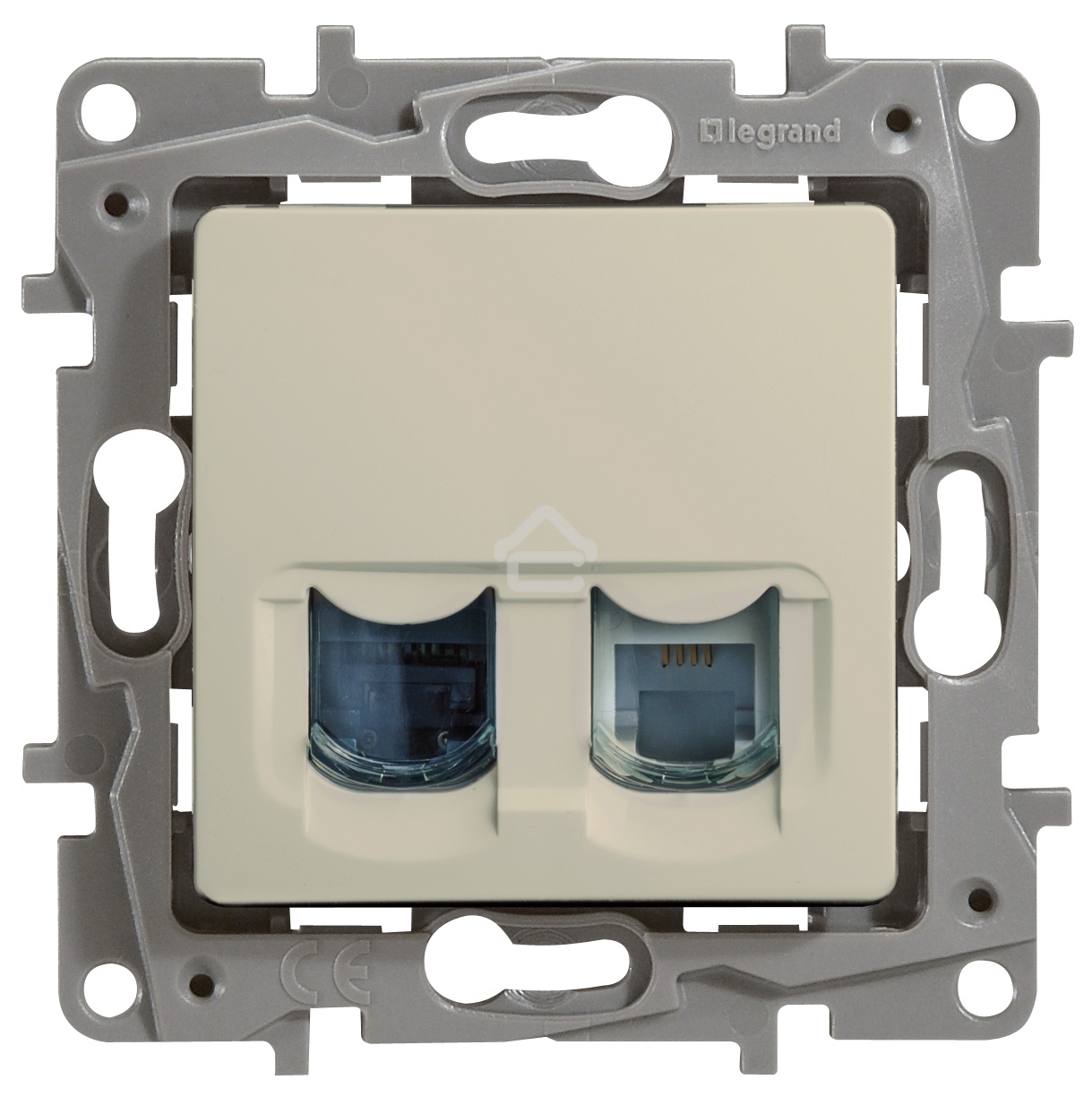 Розетка RJ11+RJ45 к. 5 UTP, сл. кость ETIKA Розетка RJ11+RJ45 к. 5 UTP, сл. кость