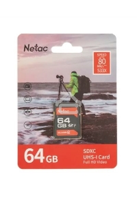 Флеш карта SDHC 64GB  Netac Class 10 UHS-I U1 P600 [NT02P600STN-064G-R]