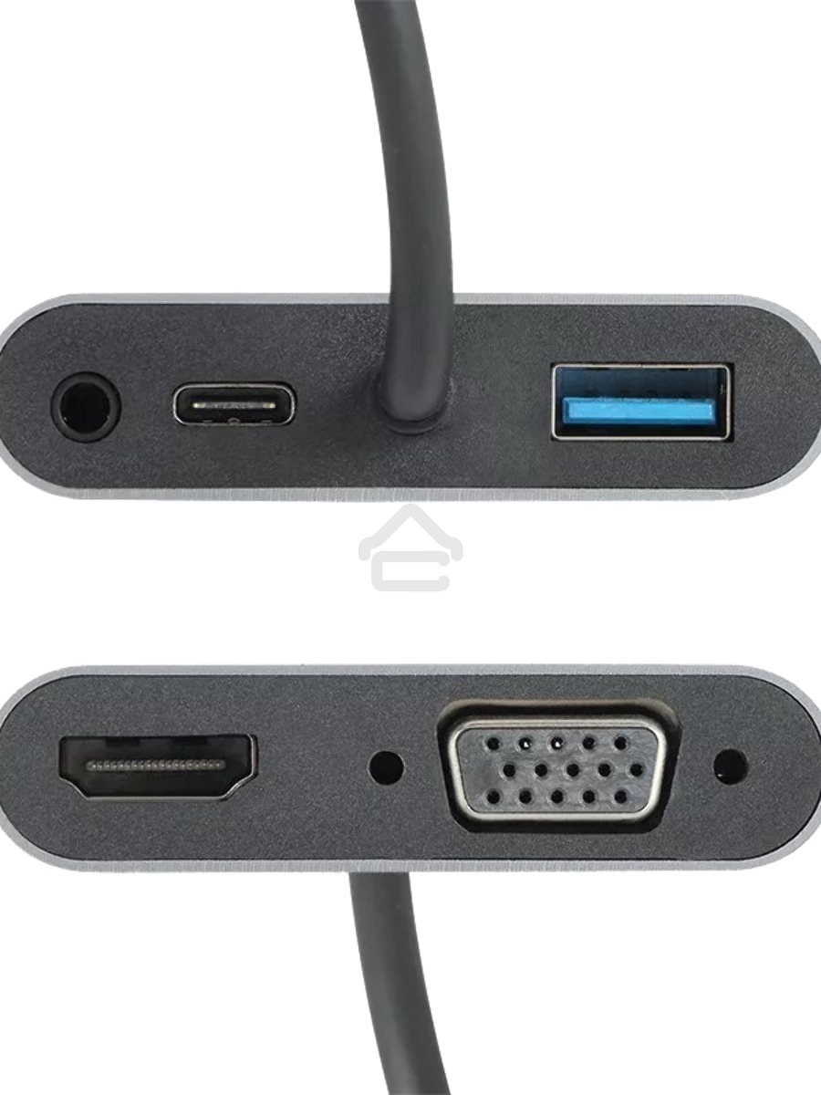 Адаптер USB Type-Cm-->VGA, HDMI 4k*30Hz, USB3.0, PD, Audio,iOpen (Aopen/Qust/VCOM)<ACU4511>