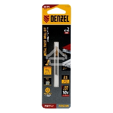 Сверло спиральное по металлу Denzel 2 x 49мм, Р6М5, Golden Tip, 2 шт.