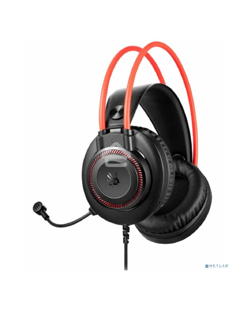 Наушники с микрофоном A4Tech Bloody G200S черный/красный 2м мониторные USB оголовье (G200S USB/ BLACK +RED)
