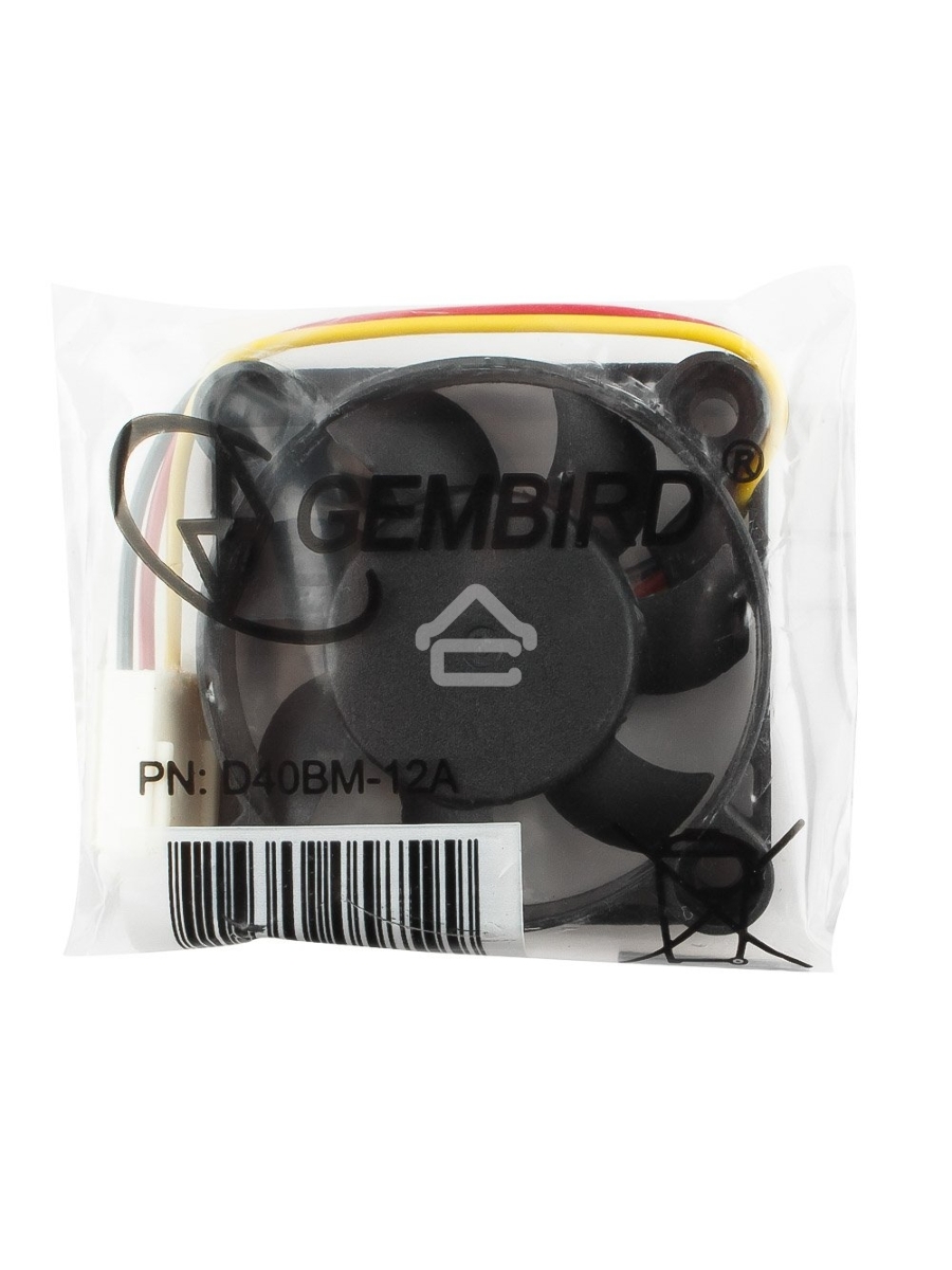 Вентилятор для корпуса Gembird D40BM-12A черный, 40 мм, 4000 об/мин, 30 дБ, 3 pin