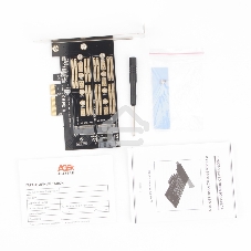 Адаптер AgeStar AS-MC02 PCI-E для M.2 SATA SSD+M.2 NVME SSD Card
