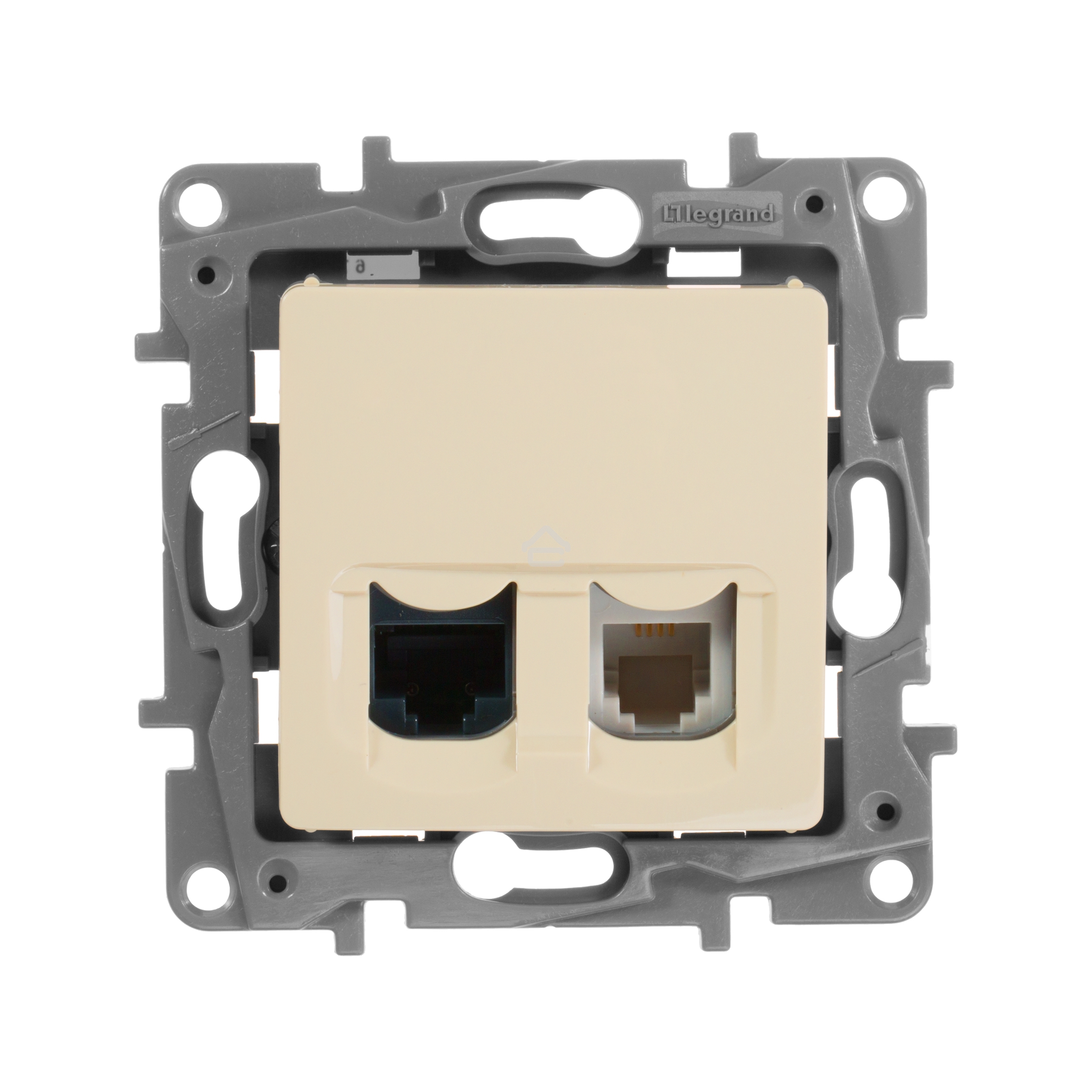 Розетка RJ11+RJ45 к. 5 UTP, сл. кость ETIKA Розетка RJ11+RJ45 к. 5 UTP, сл. кость