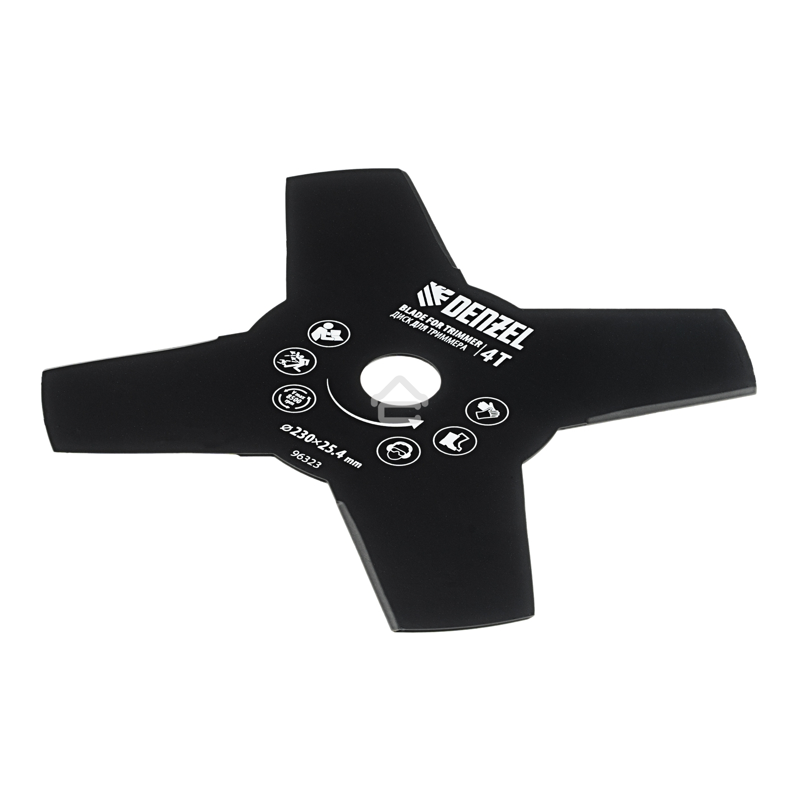 Диск для триммера Denzel 230 х 25,4 толщина 1,6 мм, 4 лезвия